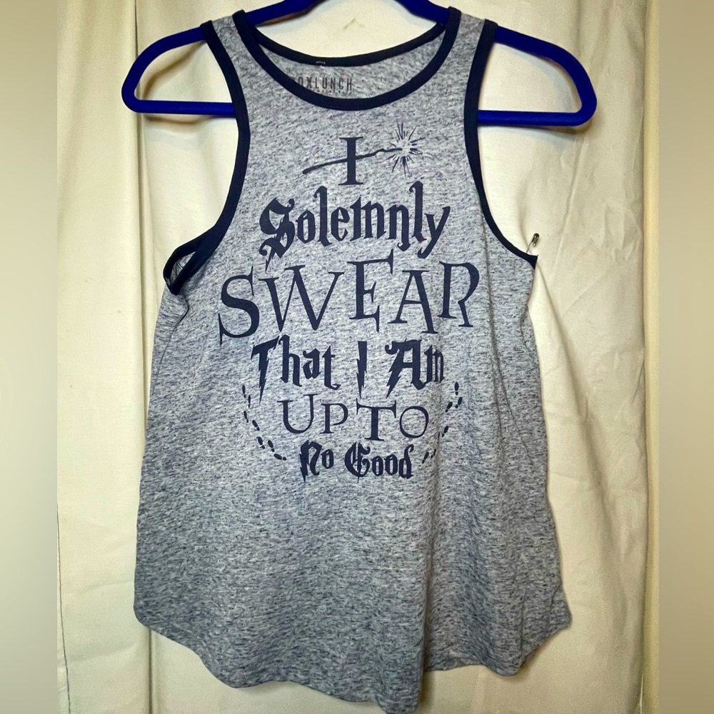 NWT Harry Potter Box Lunch Exclusive Grey Navy I Solemnly Swear Tank Top Size M